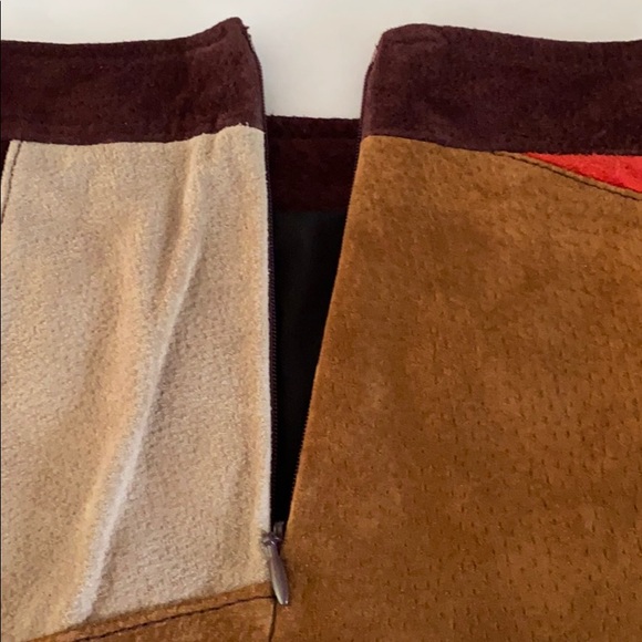 Vintage Boston Proper Suede Patchwork Miniskirt - Picture 5 of 6